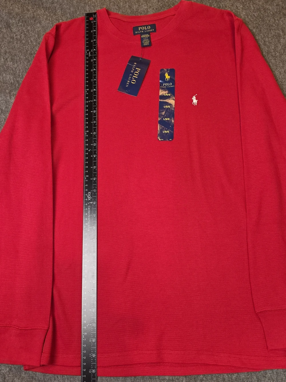 Polo Ralph Lauren Mens Crewneck Sleep Shirt Large Red Long Sleeve Loungewear